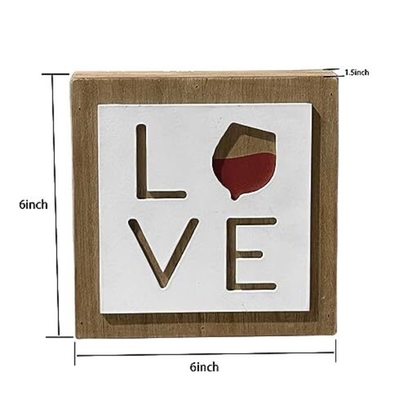 New LOVE Wood Block Box Sign 2-Dimensional Home Décor Red Wine - Picture 15 of 15